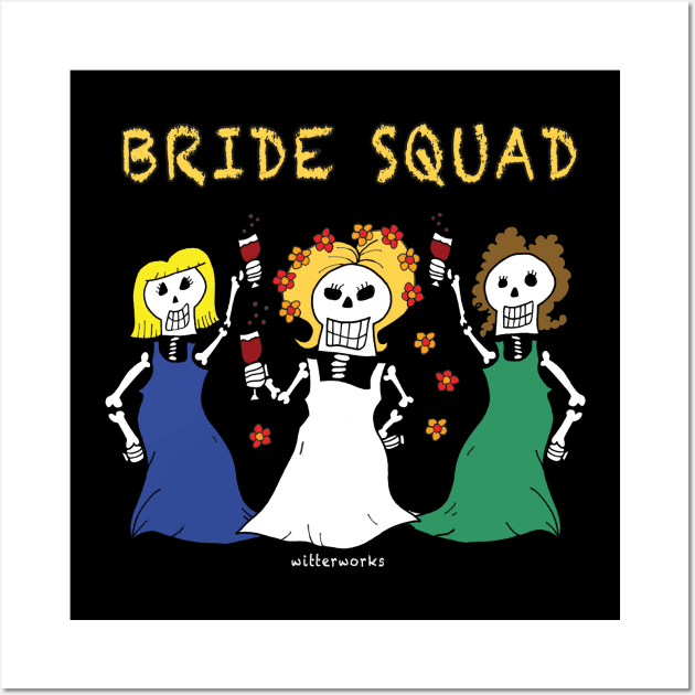 Skeleton Wedding WITHOUT white outline Wall Art by witterworks